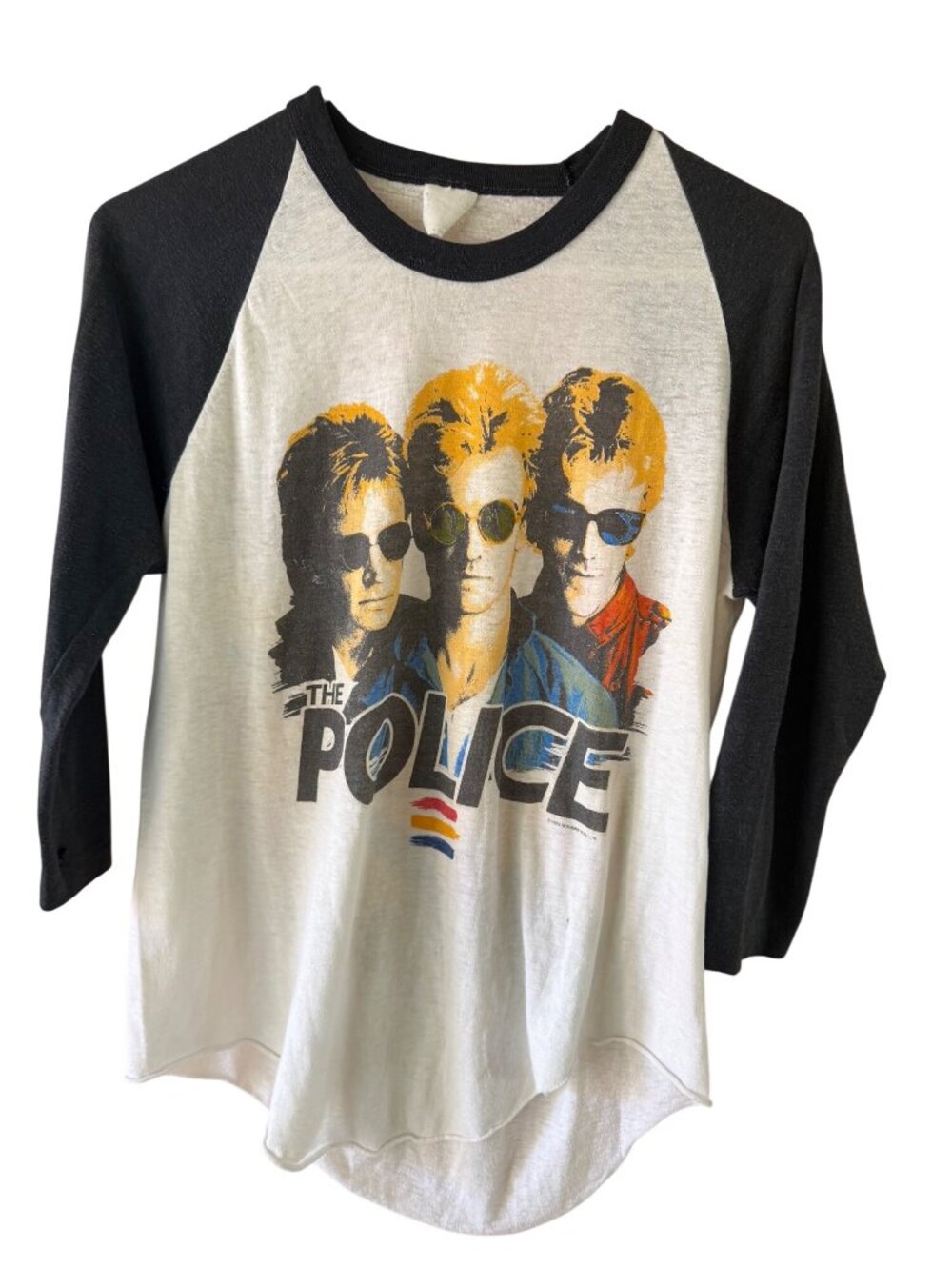 The Police Mens Raglan Sleeves Tour Band Merchandise T-shirt Size Small Vintage